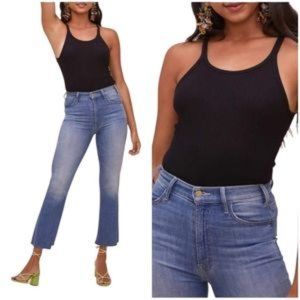 ASTR The Label Black Denisse Bodysuit Ribbed
